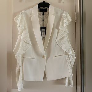BcBg Max Azria size M off white cold shoulder blazer. New